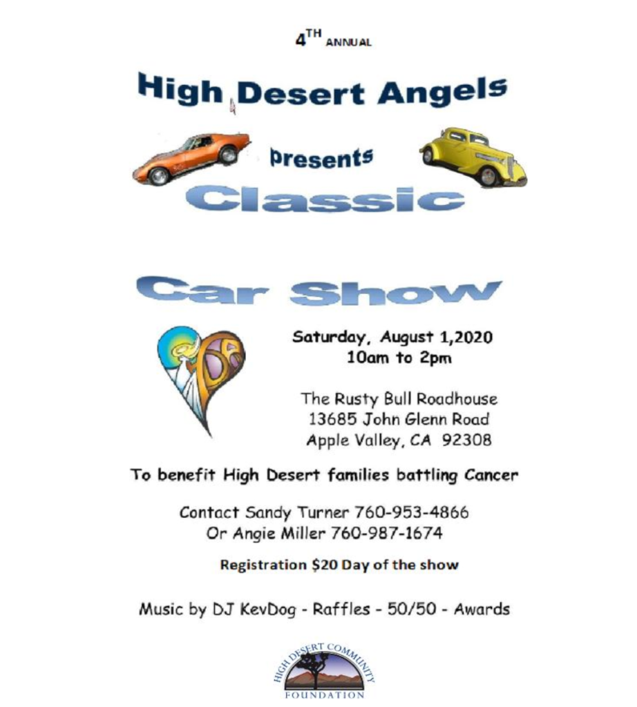 car show flyer 2020 High Desert Community Foundation